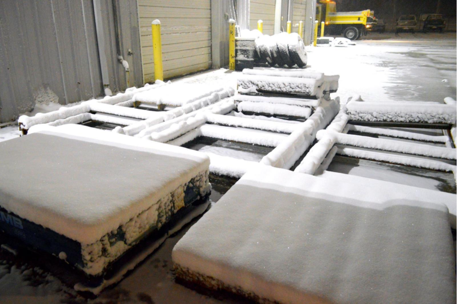 Snow covered machinery 